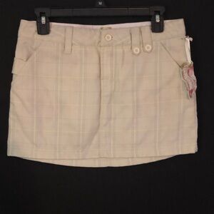 Rusty Surfer Plaid Skirt Juniors size 5 Pockets Outdoor sporty feel yellow blue